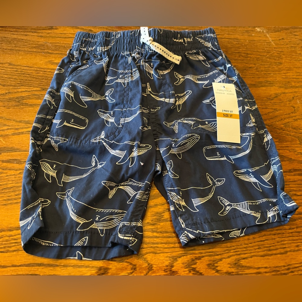 Nautica Kids Blue Shark Print Shorts